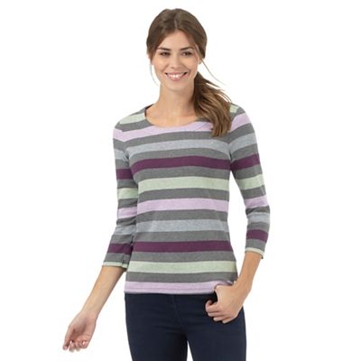 Maine New England Multi-coloured striped print top